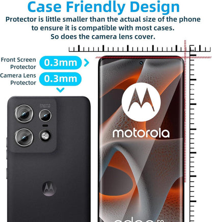 Panzerfolie + Kameraschutz für Motorola Moto Edge 50 Pro Transparent