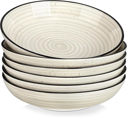Moderne vancasso Bonbon Suppenteller 6er Set, Steingut groß 1500ml