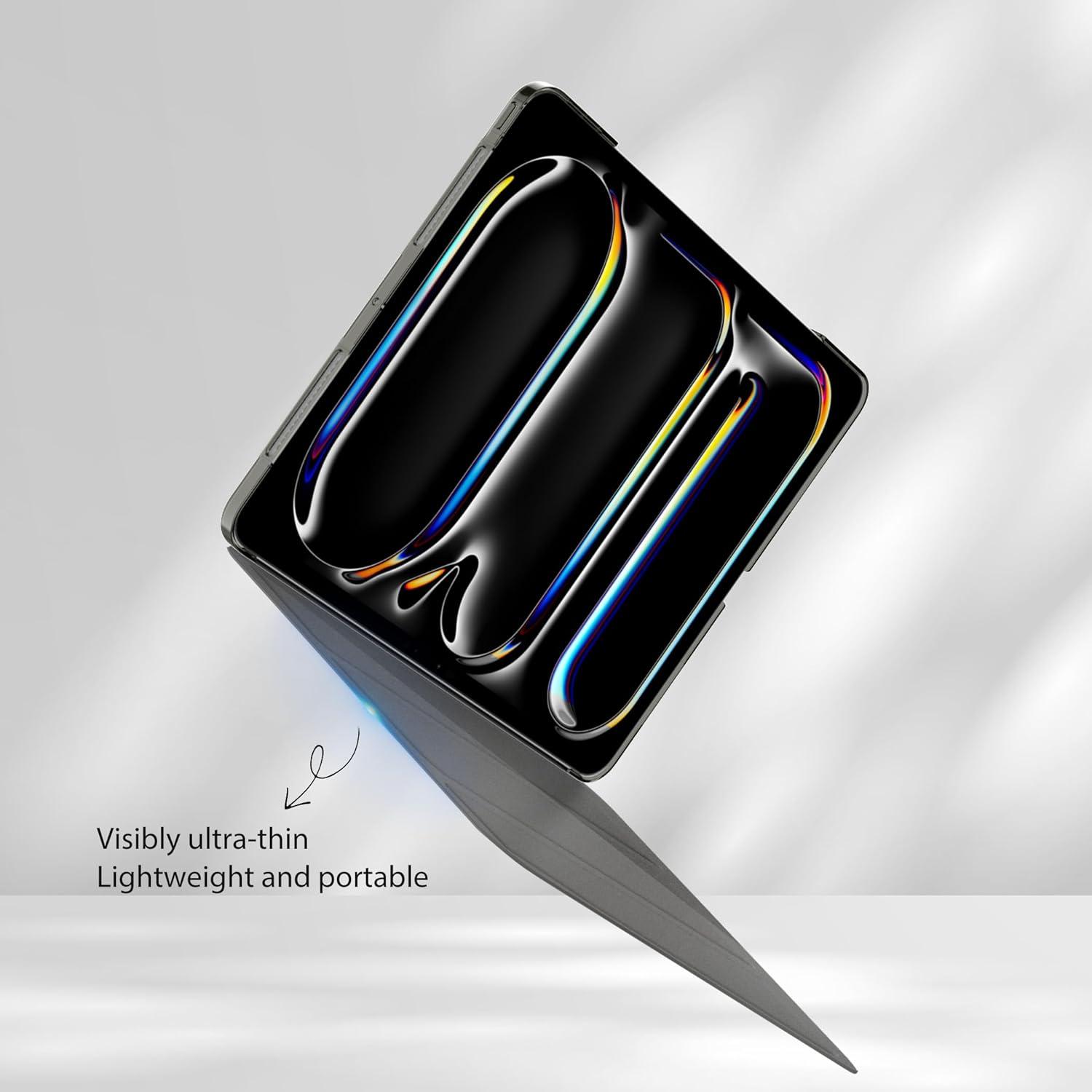 EasyAcc iPad Pro 11 M4 Hülle Ultra Dünn Matt Schwarz Schutz Standfunktion