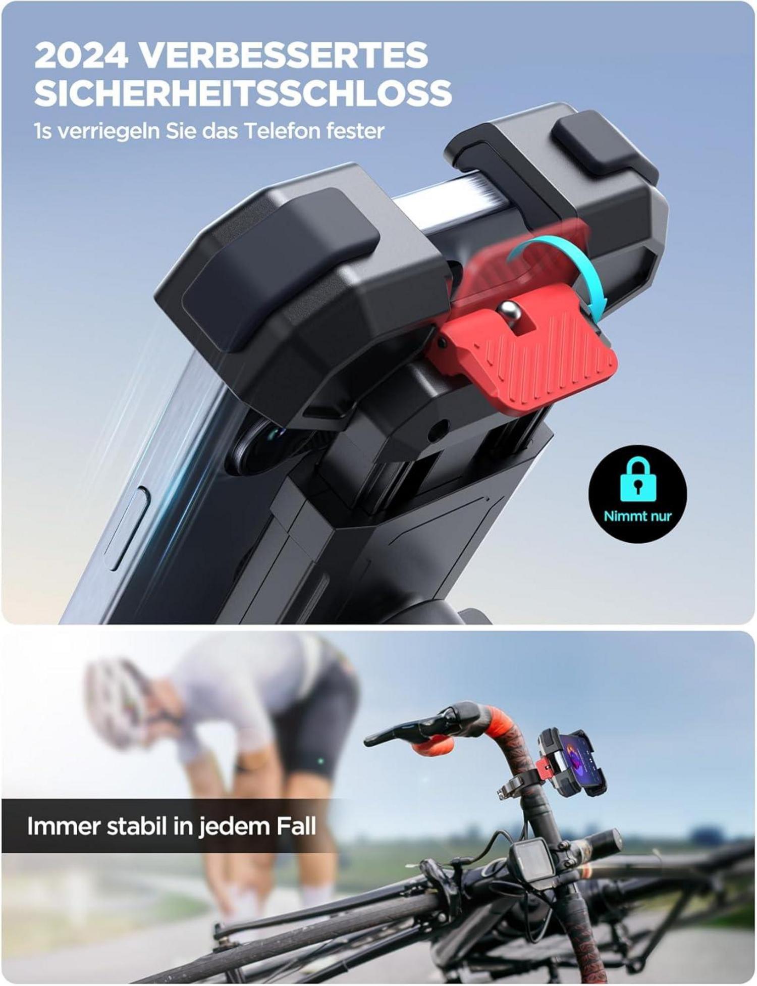 Fahrrad Handyhalterung JOYROOM 165mph Wind Anti-Shake 1s-Sperre 5S