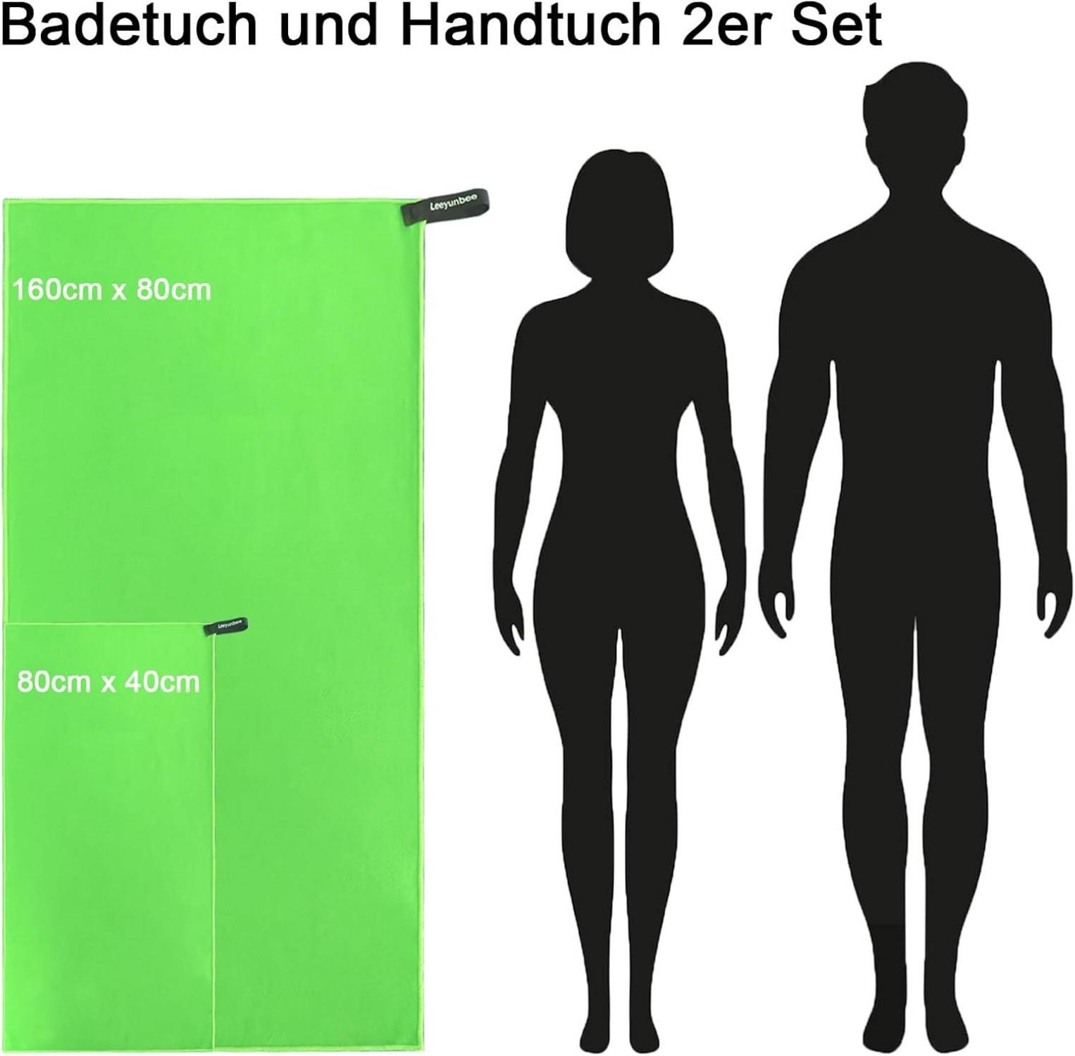 Leeyunbee Mikrofaser Handtuch Set Groß und Klein, Schnelltrocknend und Kompakt