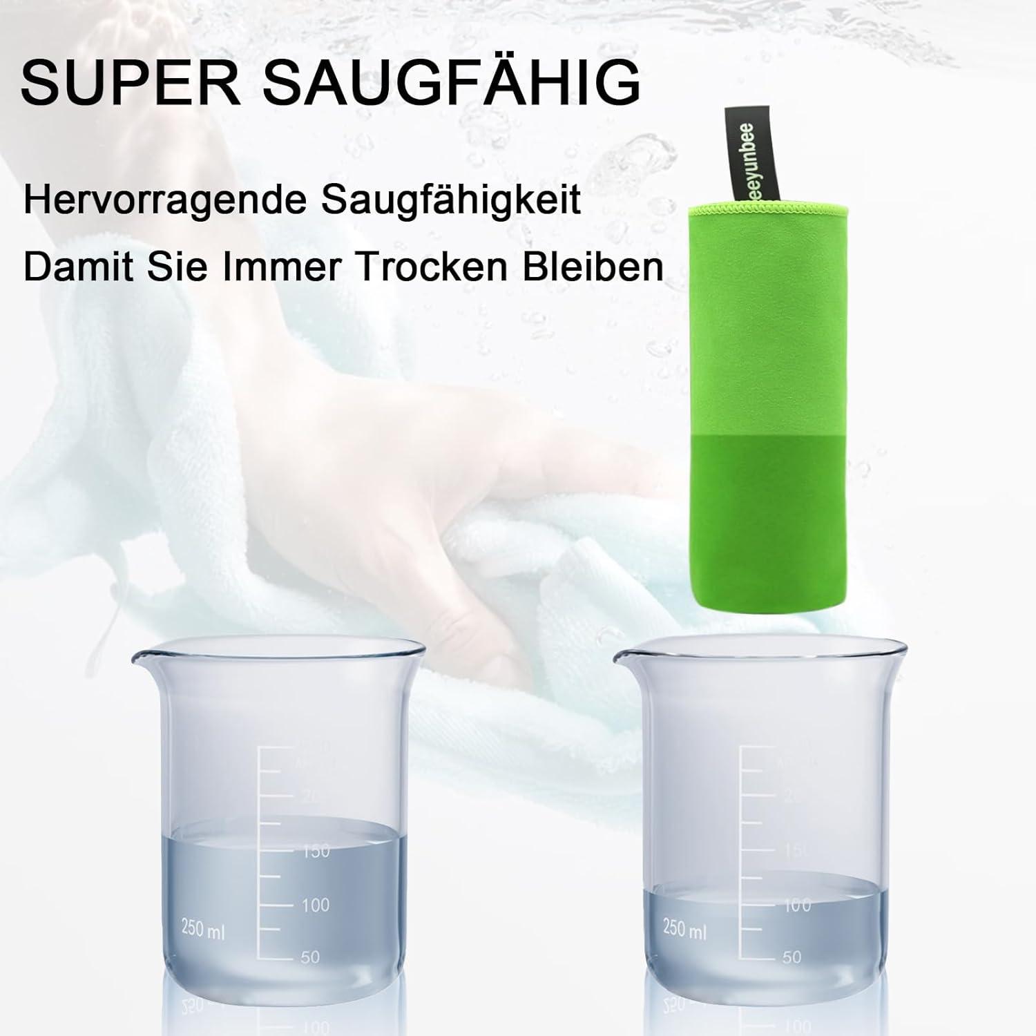 Leeyunbee Mikrofaser Handtuch Set - Badetuch Groß + Klein, Schnelltrocknend