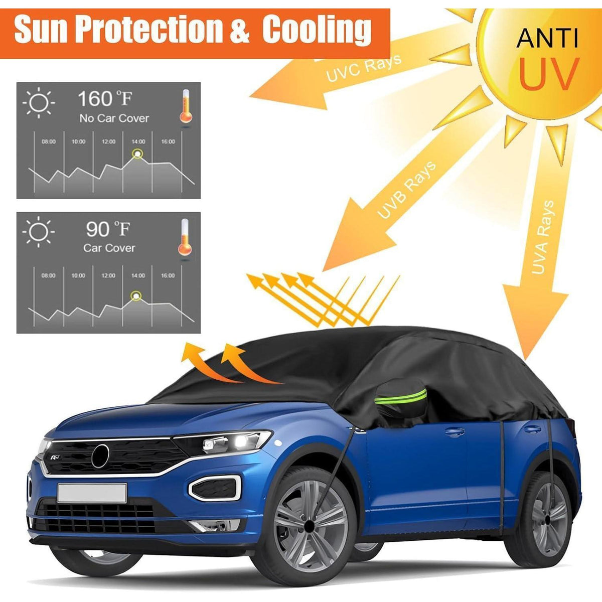 Wasserdichte Autoabdeckung für VW T-ROC 2017-2024