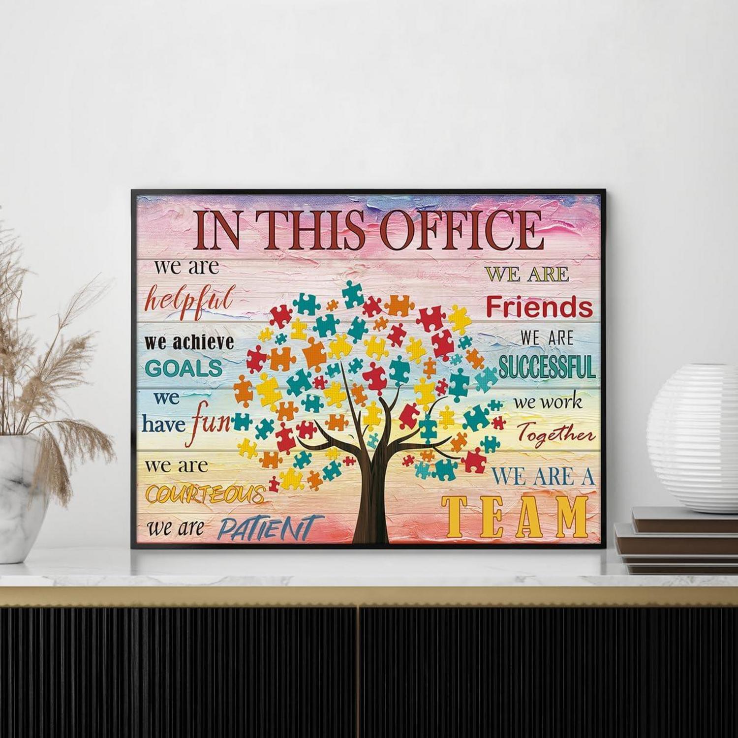 Motivationsposter Puzzlebaum 30x40 cm Leinwanddruck wanddekoration
