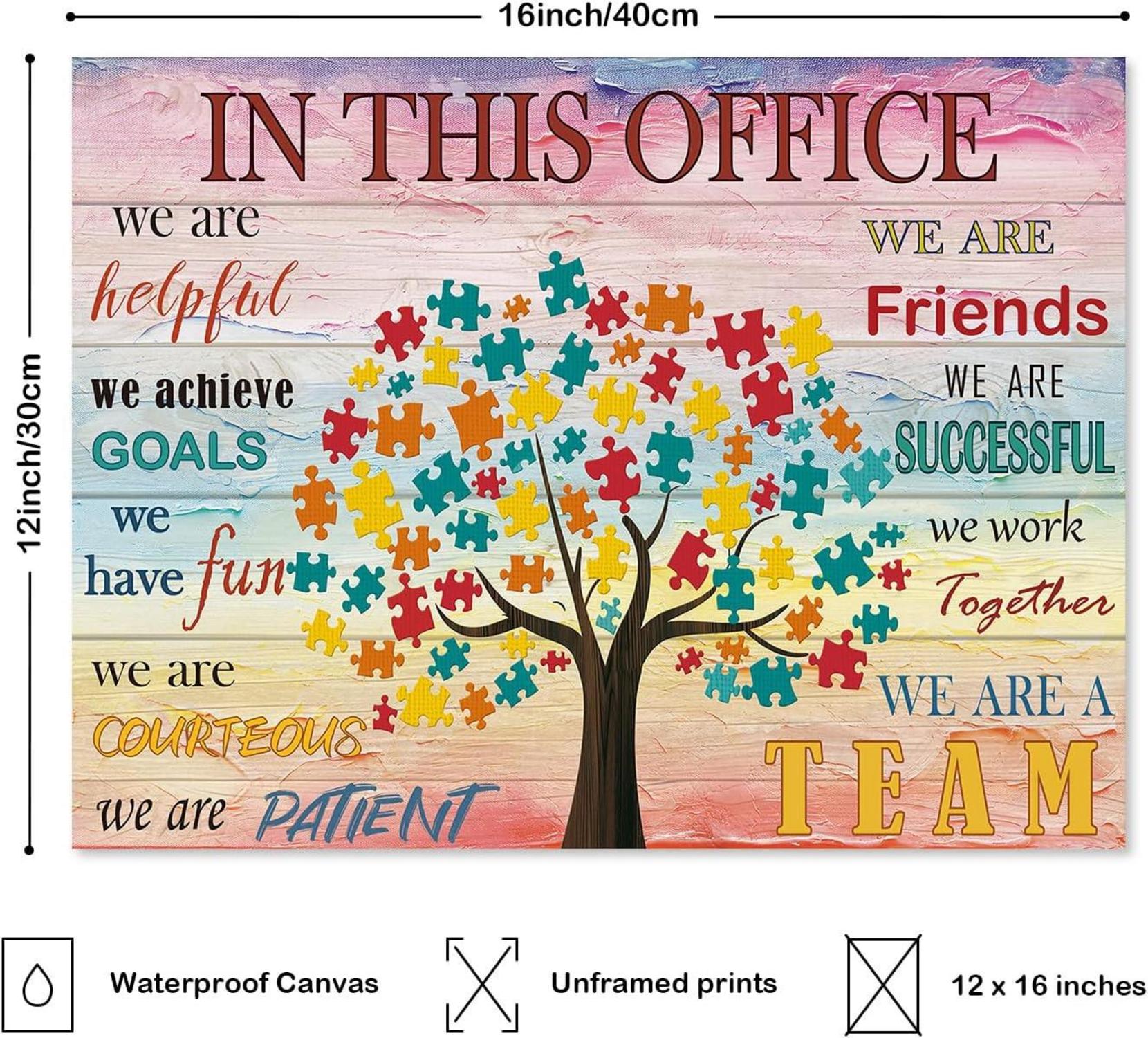 Motivational Puzzle Tree Poster Wandbilder Office 30x40cm