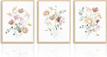 Aquarell Blumen Leinwand Bilder Set 30x40 cm 3er Pack