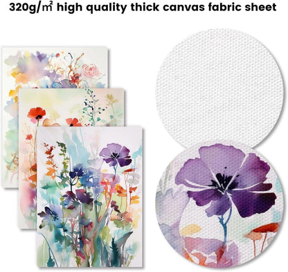 Aquarell Blumen Leinwandbilder Set 30x40cm ohne Rahmen 3er Pack