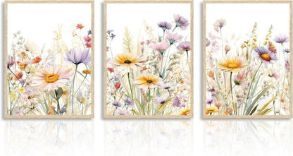 Wandbilder Wildblumen Aquarell 30x40cm Set ohne Rahmen