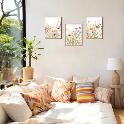 Wandbilder Wildblumen Aquarell 30x40cm Set ohne Rahmen