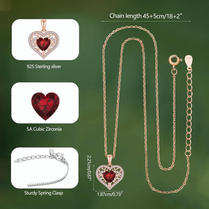 Silber Lebensbaum Herz Kette Damen 925 Sterling Geburtsstein