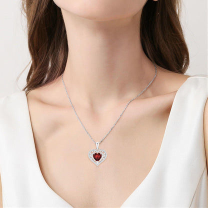 Lebensbaum Herz Kette Damen 925 Sterling Silber Geburtsstein