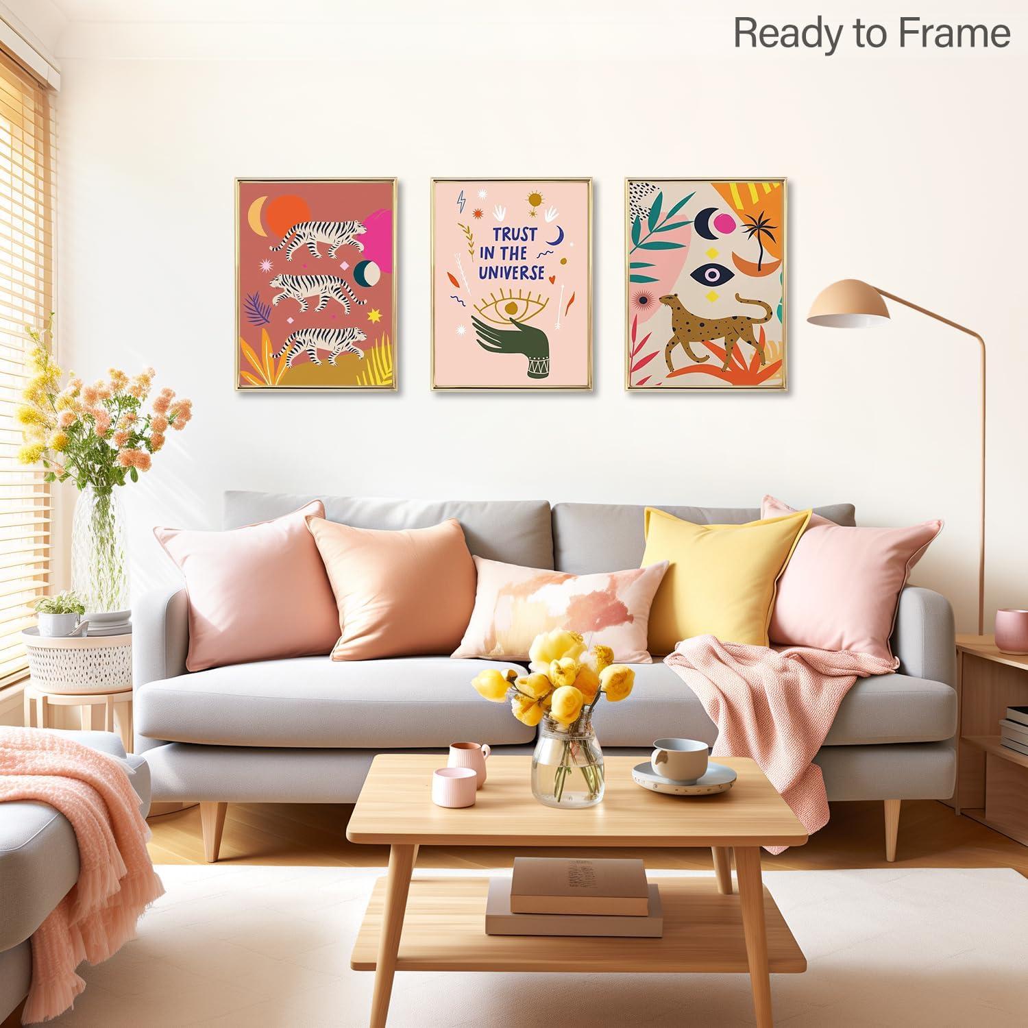 Boho Kunstdrucke Leopard Tiger Prints 30x40 cm 3er Set