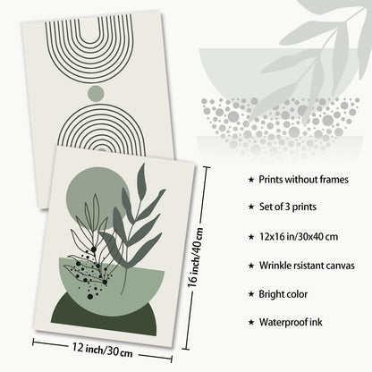 Salbei Grün Boho Kunstdrucke Poster, Abstrakte Wandbilder 30x40