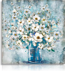 Blumen Leinwandbild Vintage Botanisch Wanddeko 40x40 Ohne Rahmen