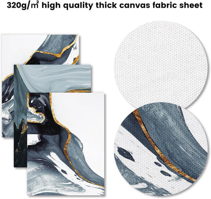 Abstrakte Kunstdrucke Poster blau gold schwarz weiß flüssige Tinte