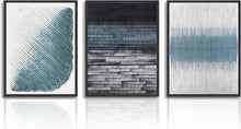 Abstrakte Blaue Kunstdrucke Poster Modernes Wandbild Set 30x40cm 3er