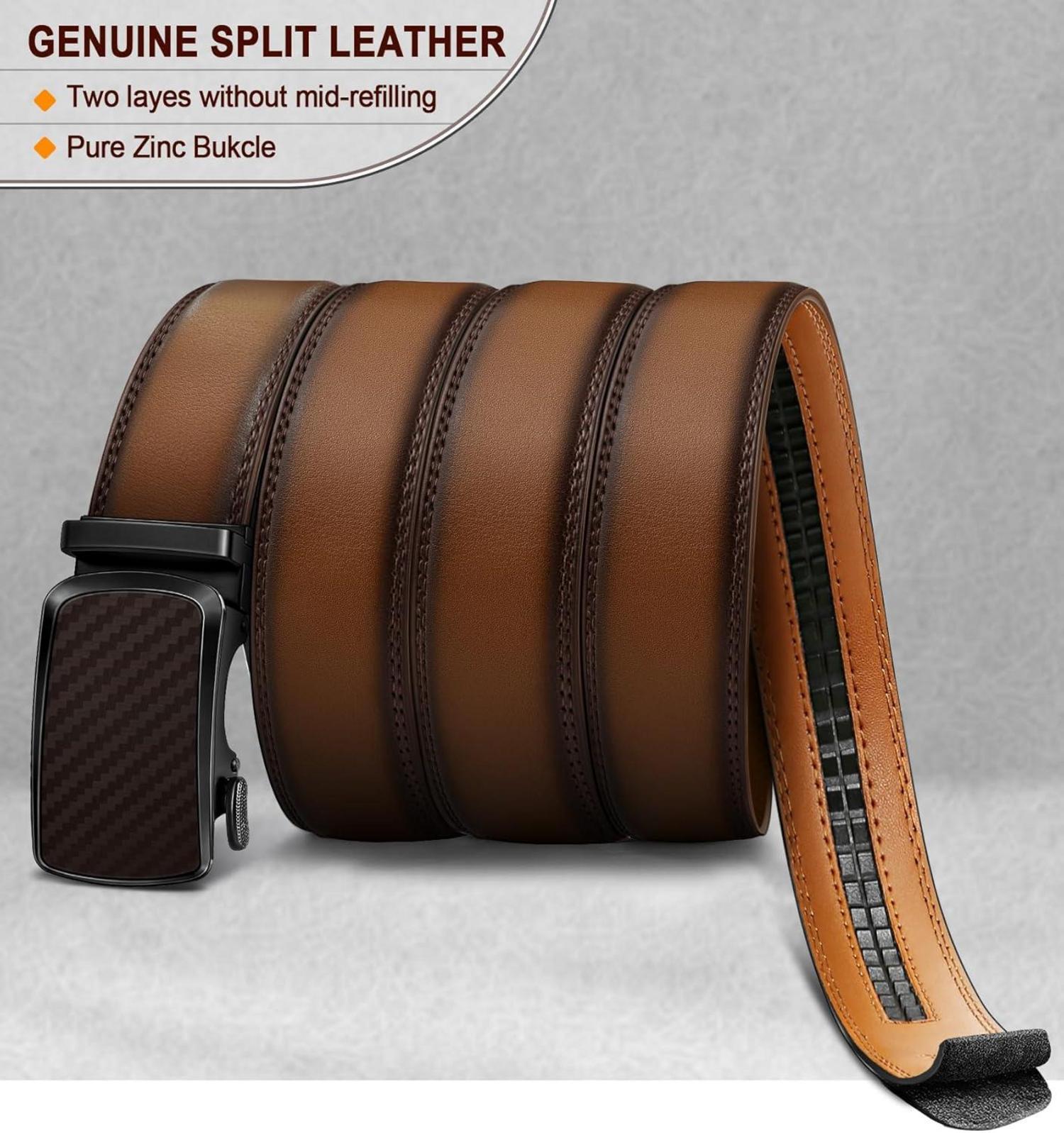 Ledergürtel mit Ratsche für Herren Business Anzug, 35mm