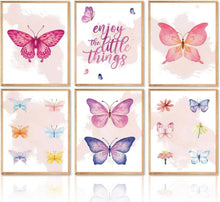 Aquarell Schmetterling Poster Set 20x25cm Motivationszitate 6er-Set