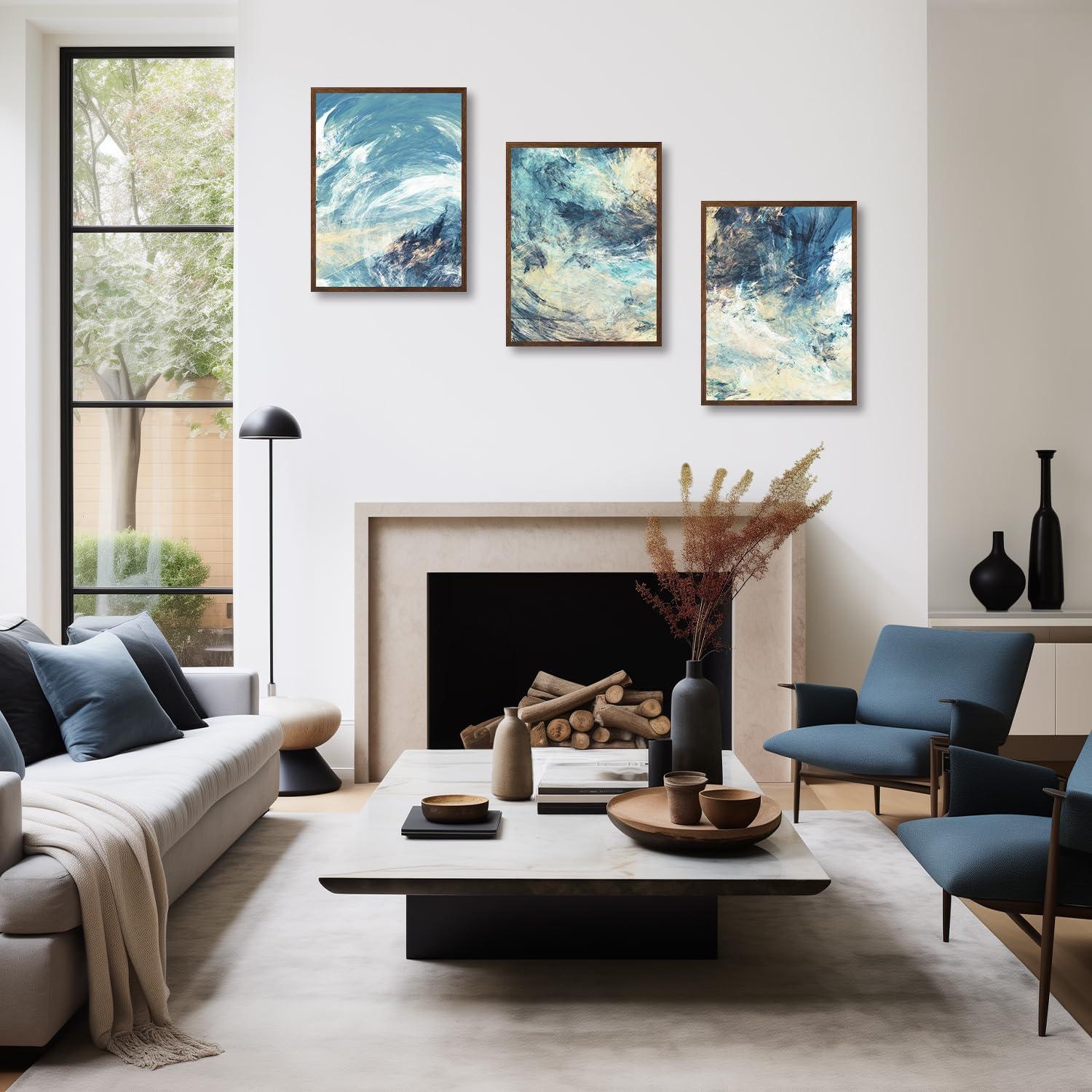 Moderne Abstrakte Ozean Himmel Poster Set 30x40 cm 3er Pack