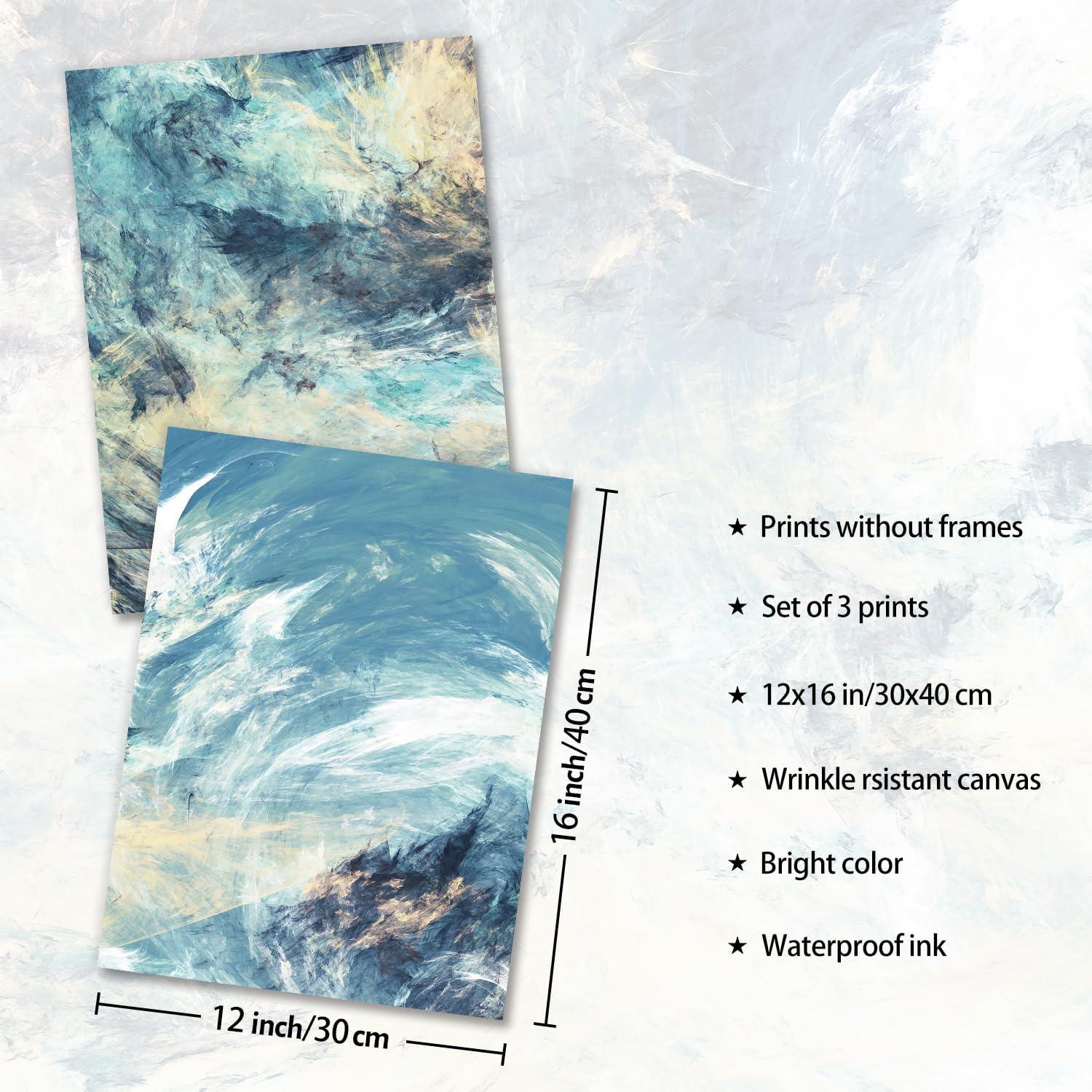 Dazzlewall Abstrakte Ozean Himmel Poster Set 30x40 cm 3er Wandbilder