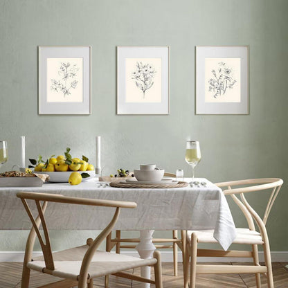 Vintage Blumen Leinwand Bilder Wandposter Set 20x25 cm 6er Set