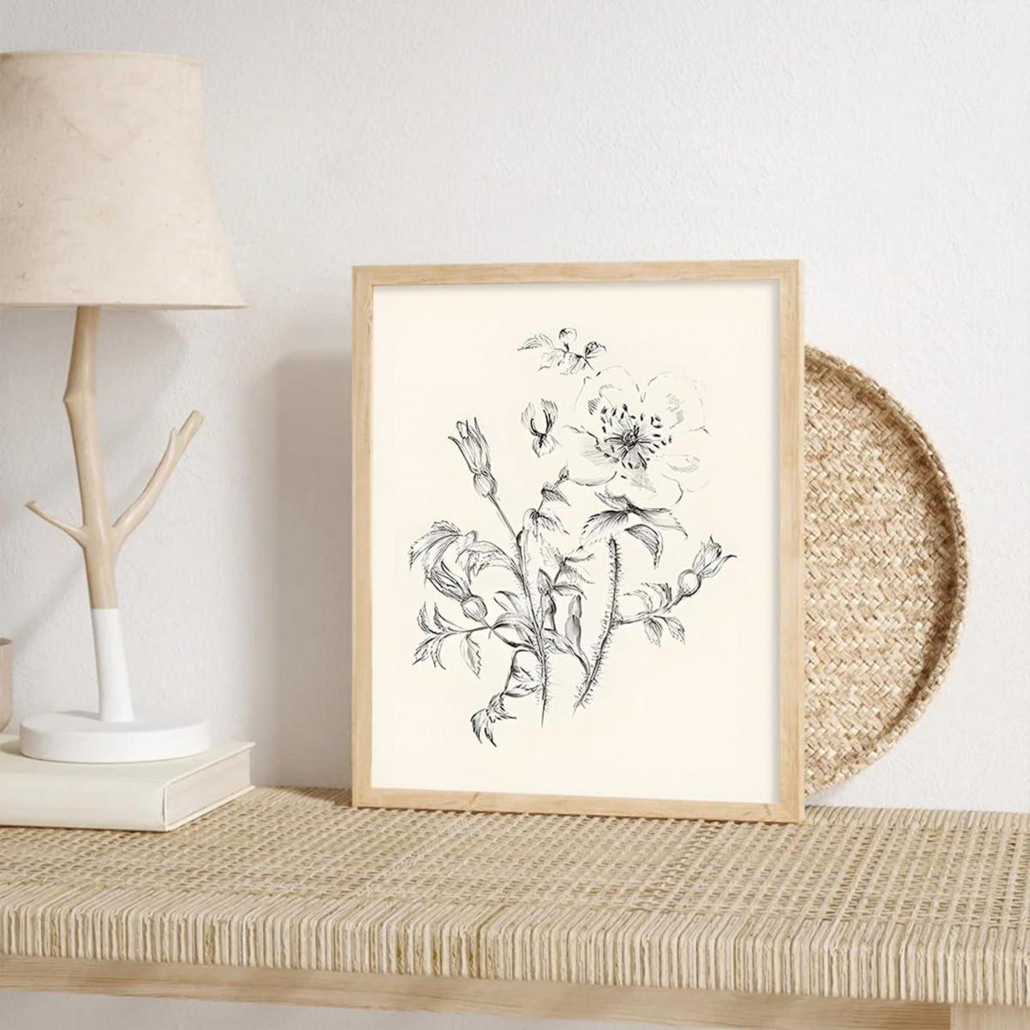 Vintage Blumen Leinwand Bilder Botanische Dekor 20x25 cm 6er Set