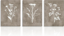 Boho Vintage Botanical Leinwandbilder Blumen Wandbilder 30x40cm 3er