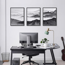 Schwarz Weiß Berg Landschaft Poster 30x40 cm 3er Set