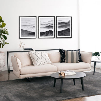 Dazzlewall Misty Mountain Schwarz Weiß Wandbilder Set 30x40cm, 3er Pack