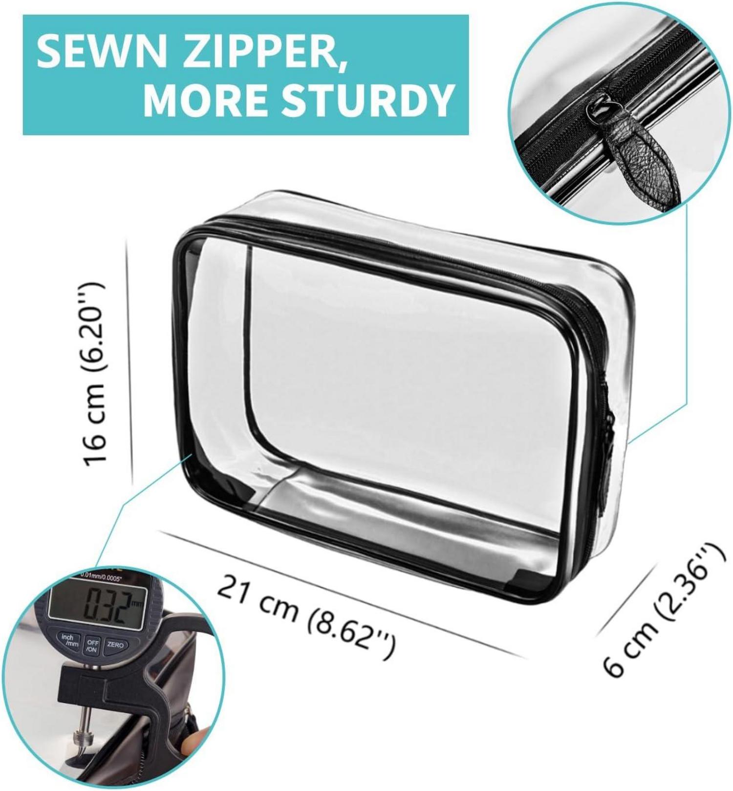 LUZWAY Kulturbeutel Transparent mit 8 Reise Flaschen