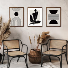 Boho Abstrakte Kunstdrucke Poster Schwarz Weiß Geometrisch