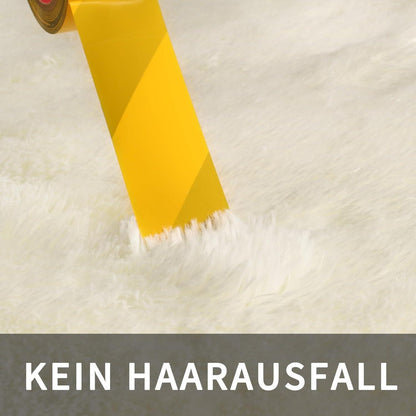 Hochflor Teppich Creme 160x230 – Flauschiger Wohnzimmerteppich