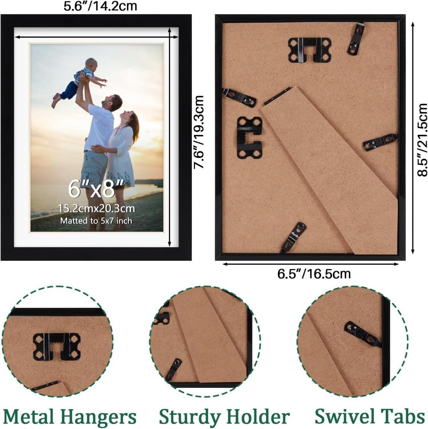 EYMPEU Bilderrahmen 15x20 cm Schwarz für Wand und Tisch - Geschenk für Familie und Freunde