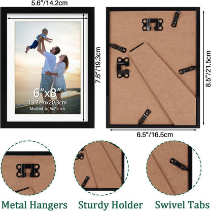 EYMPEU Bilderrahmen 15x20 cm Schwarz für Wand und Tisch - Geschenk für Familie und Freunde