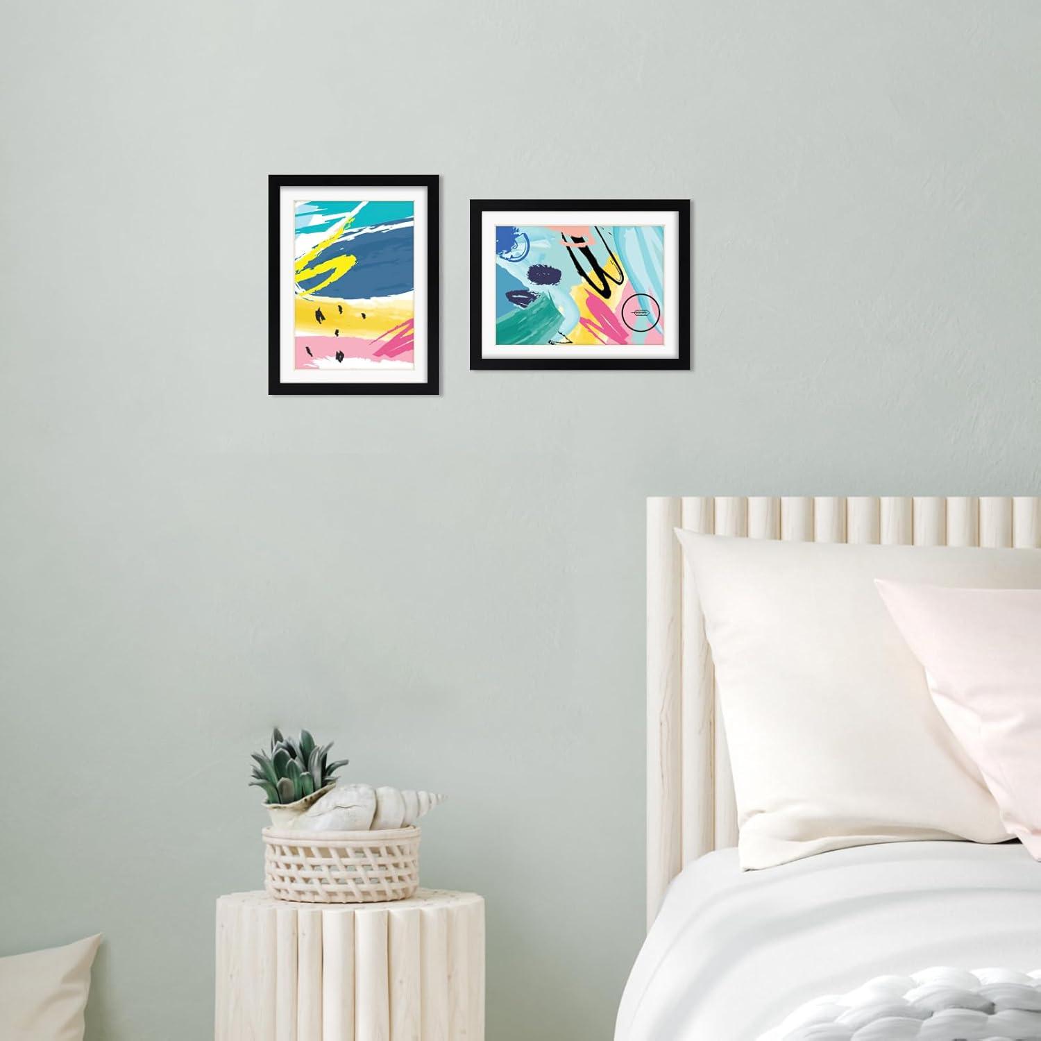 Bilderrahmen 15x20cm 1 Stück für Wand Tisch Schwarz mit Passepartout