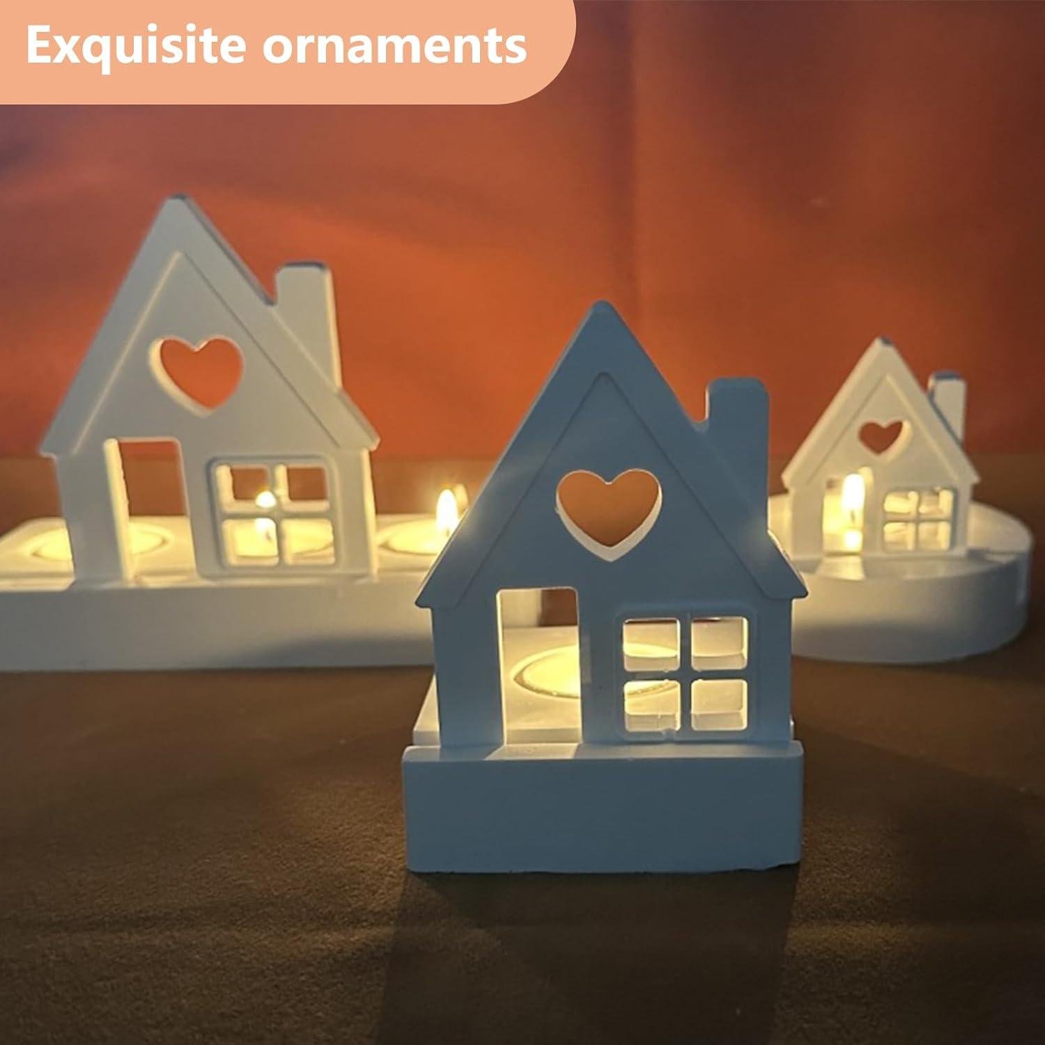 3er Silikonform Haus mit Fenster, Kerzenformen Gießformen