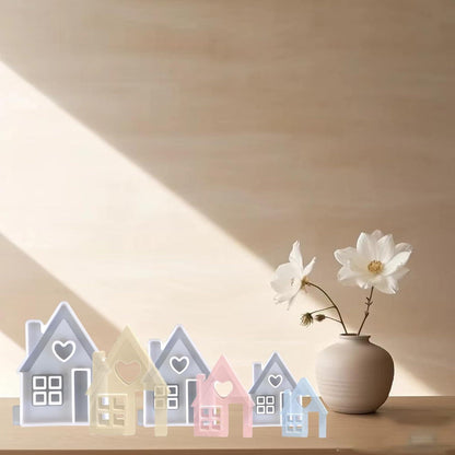 3er Set Silikonform Haus mit Fenster für Kerzen Seifen Weihnachten