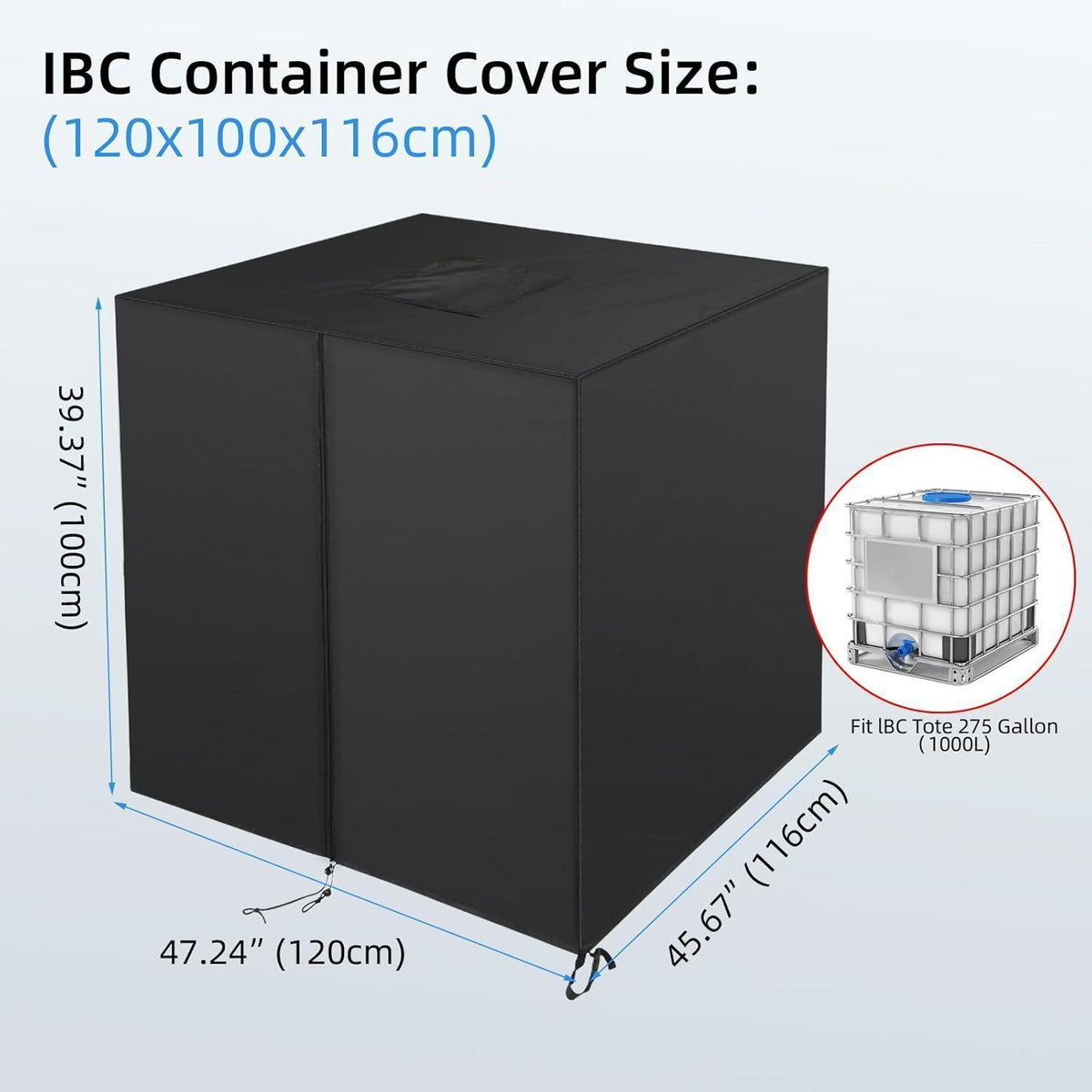 IBC Tank Abdeckung 1000L – Schutzhülle für Wassertank & Regentonnen