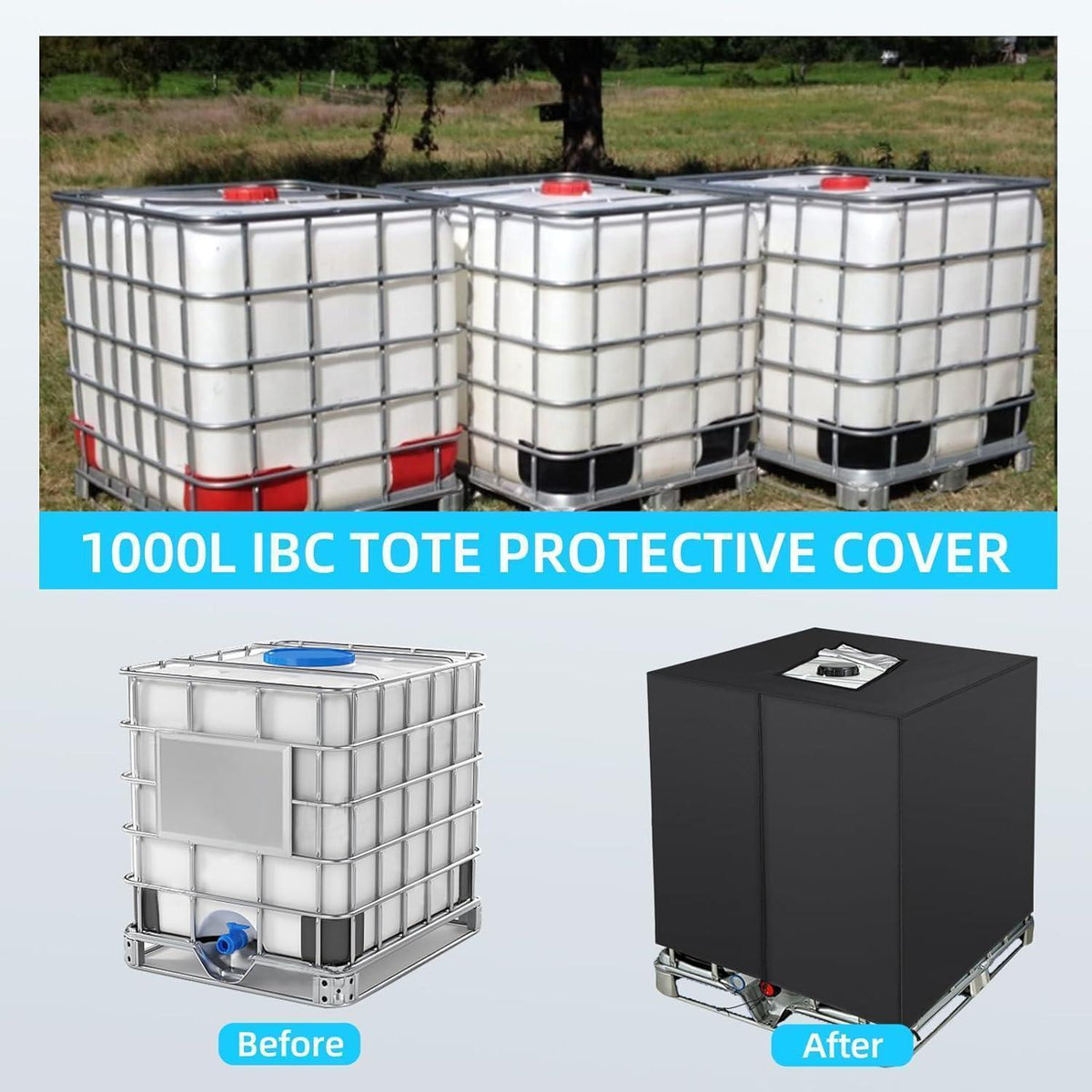 IBC Tank Abdeckung 1000L – Schutzhülle für Wassertank & Regentonnen
