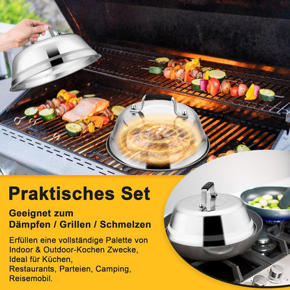 Burgerglocken Set Edelstahl Schmelzglocke Grill Steak Käse Teppanyaki