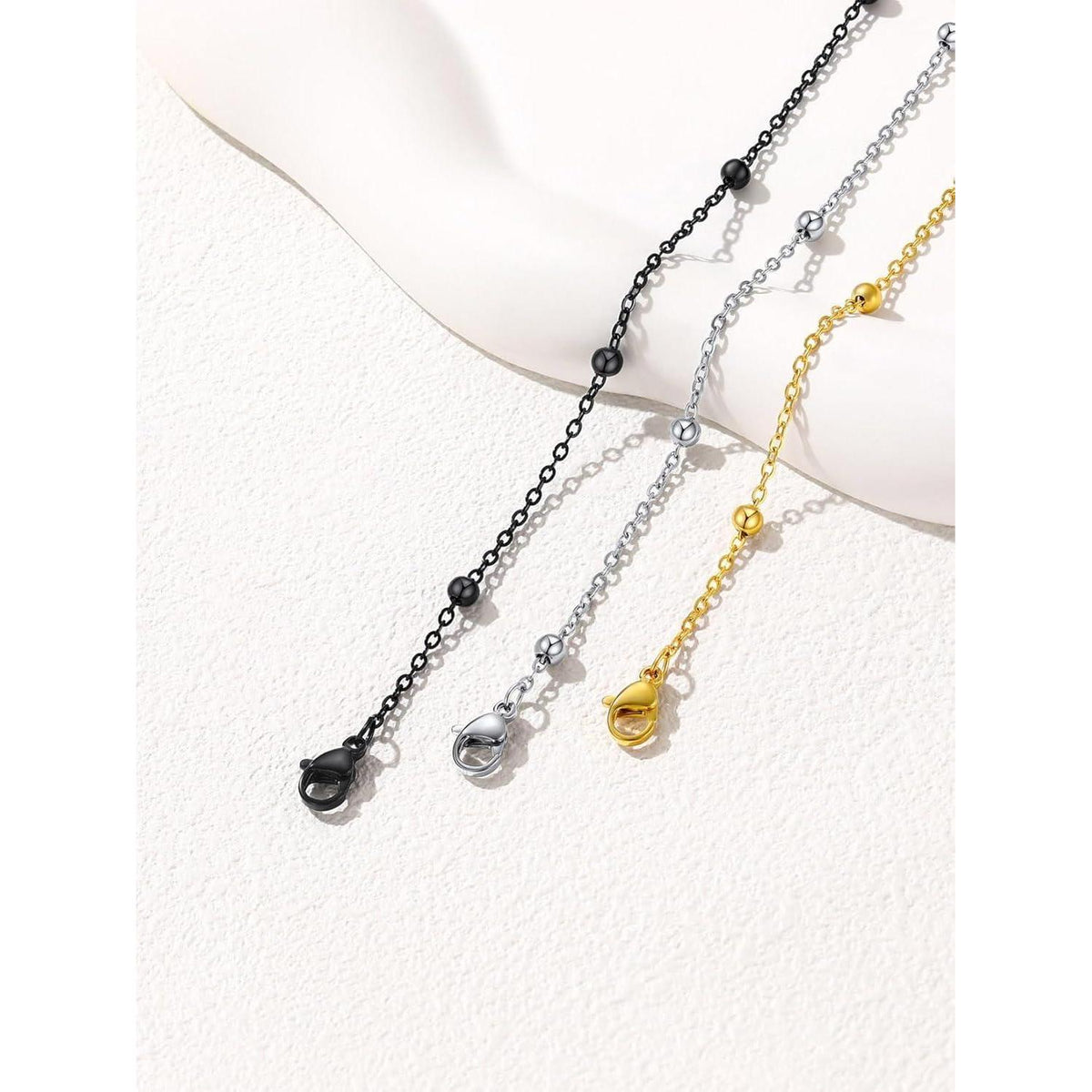 Fußkettchen Edelstahl Schwarz Verstellbar für Damen & Mädchen