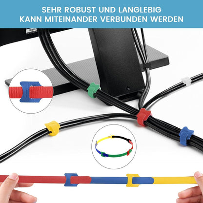 120 Klett Kabelbinder Wiederverschließbar – Kabelmanagement Set