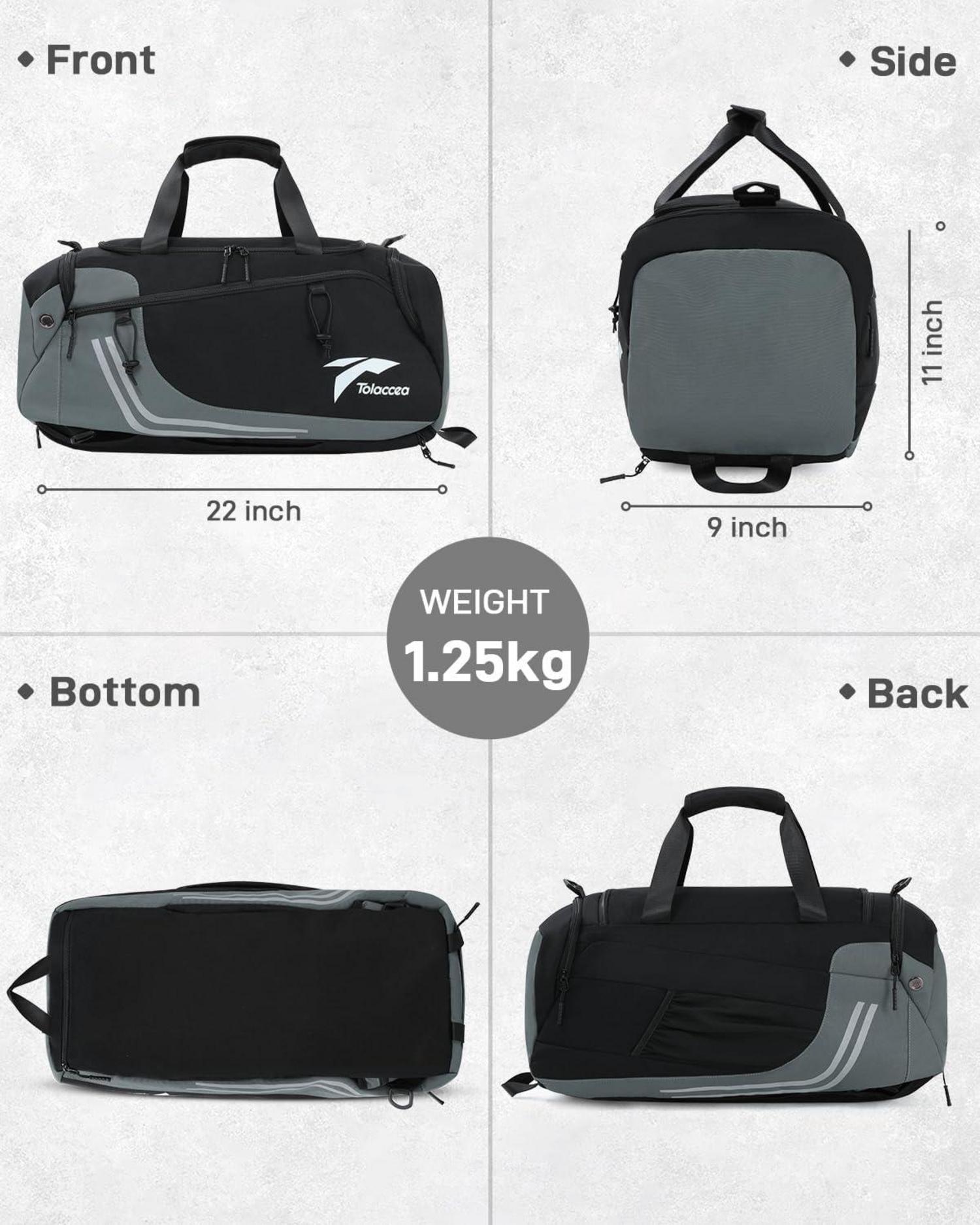 Sporttasche Herren Damen 45L mit Schuhfach Nassfach Rucksack Funktion