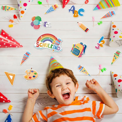 60 Stück Einschulung Deko Konfetti ABC 123 Schultüte Tischdeko Mädchen Junge