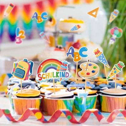 60 Stück Einschulung Konfetti Tischdeko ABC 123 Schultüte Mädchen