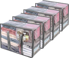 40L Aufbewahrungstasche Grau 4 Stück Unterbett Organizer