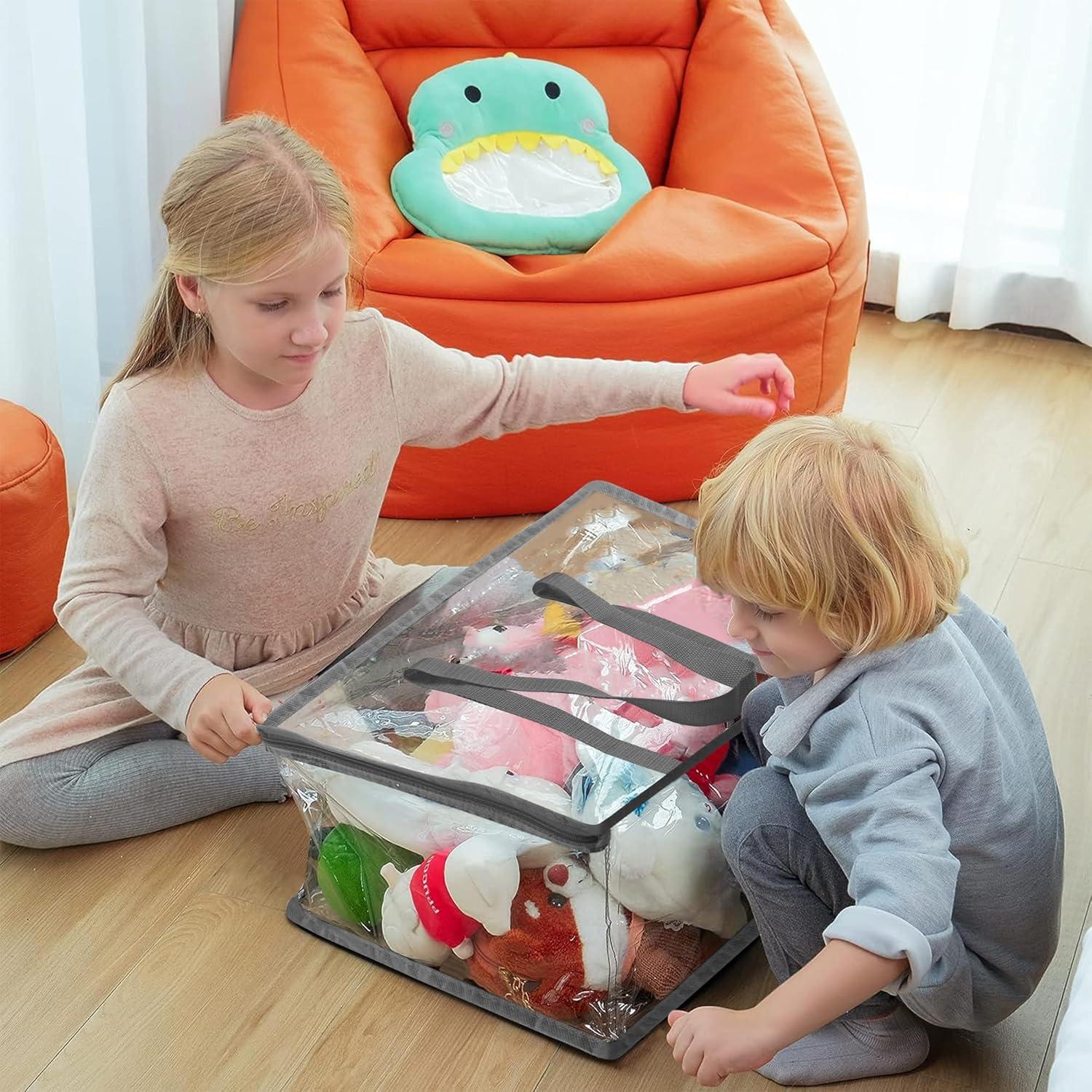 Vieshful 4 Stück 40L Aufbewahrungsbox Faltbarer Kleiderschrank Organizer Grau