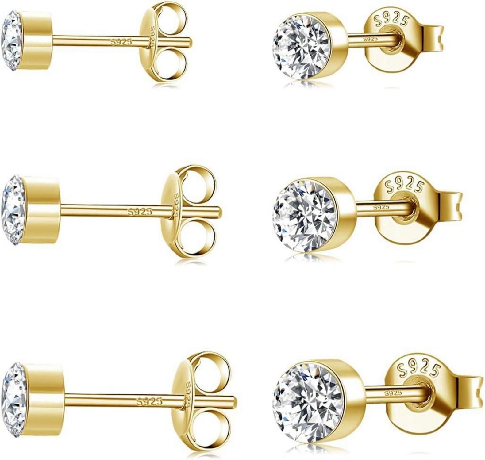 Silber Ohrstecker Set Clean Cubic Zirkonia Studs