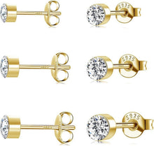 Silber Ohrstecker Set Clean Cubic Zirkonia Studs