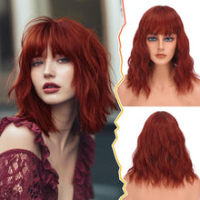 Kurze gewellte Bob Perücke mit Pony - Synthetisch 35cm für Frauen